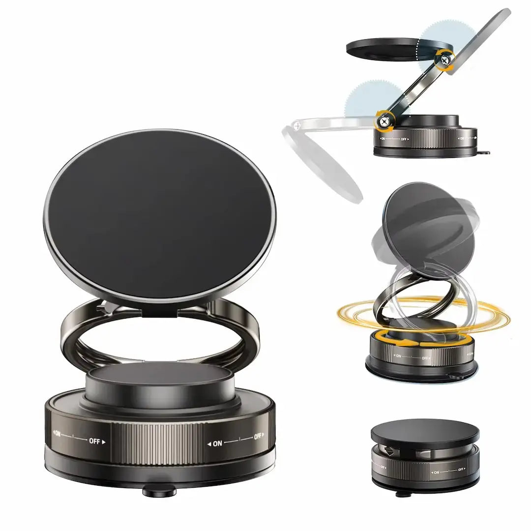 MountX™ — 360° Magnetic Vacuum Phone Mount